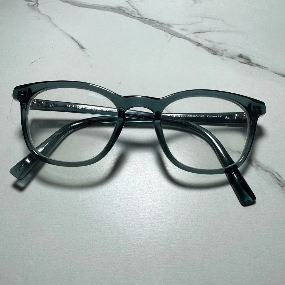 Warby Parker Turner Eyeglasses Teal Green Square Frames 48-20-142 Turner-W 370
